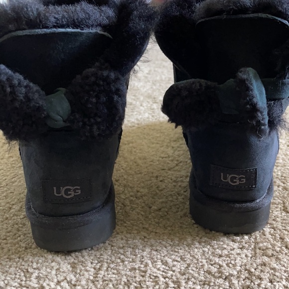 UGG® Mini Bailey Bow II Boot - Toddler / Little Kid - Black  UGG Arielle Bailey black bow mini boot size 9